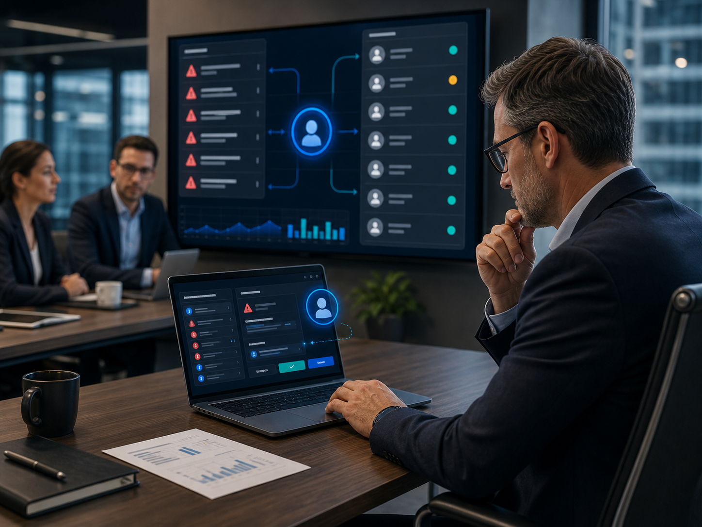 AI agent escalating exceptions and routing approvals to managers